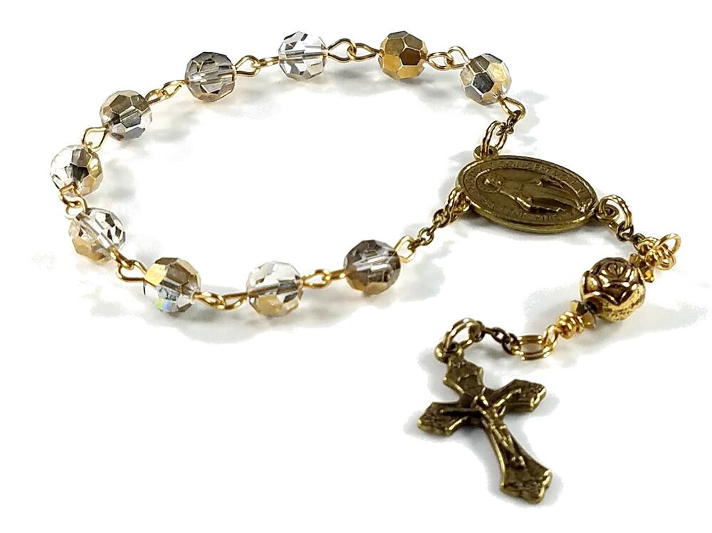 Miraculous Medal One Decade Rosary, Handmade Wire Wrapped